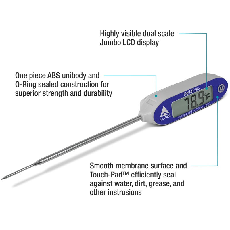 DeltaTrakessentials 11063 FlashCheck Jumbo Display Auto-Cal Needle Probe Thermometer - Image 3